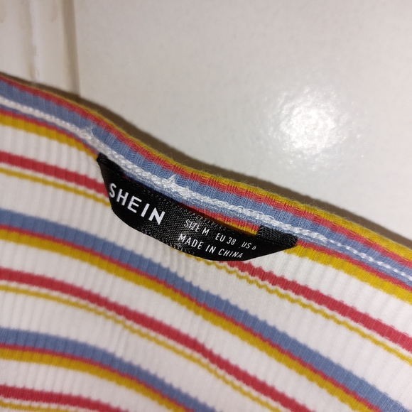Shein cropped striped tank top size M - Picture 2 of 4